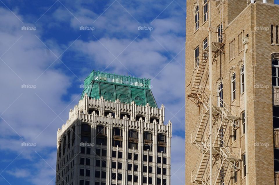 Building with green copper roof