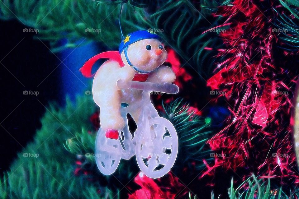 Cycling Snowman