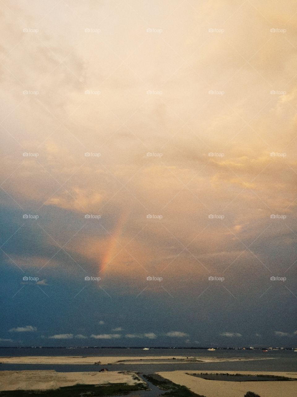 A rainbow seen after rain in penang island malaysia.