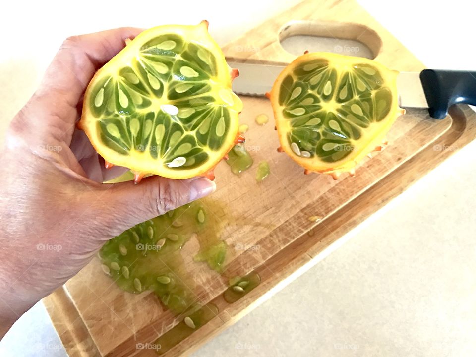 Slices of horned melon