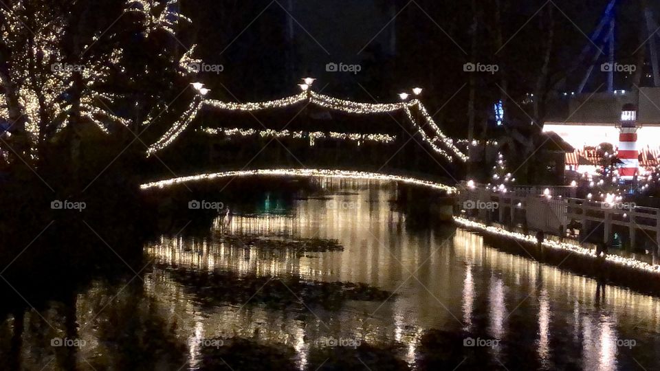 Christmas lights bridge 