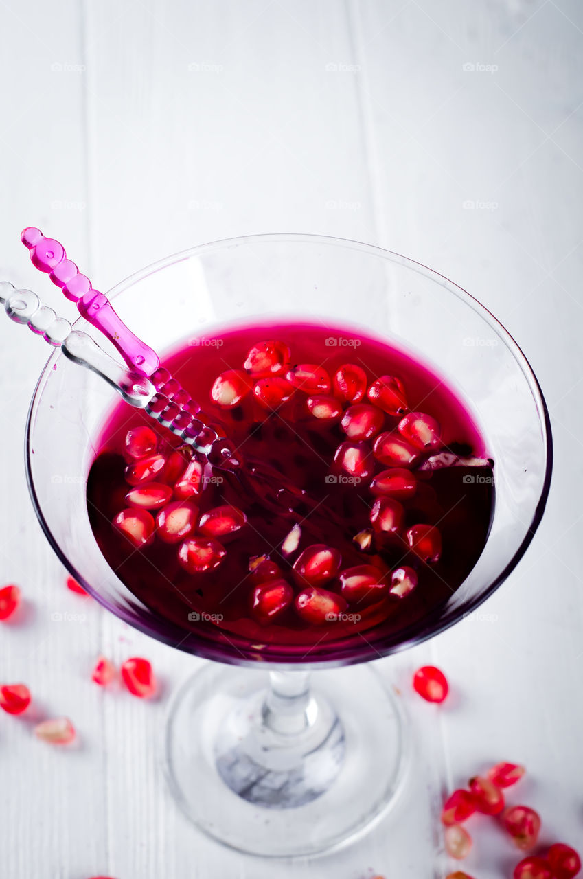 Red pomegranate martini 