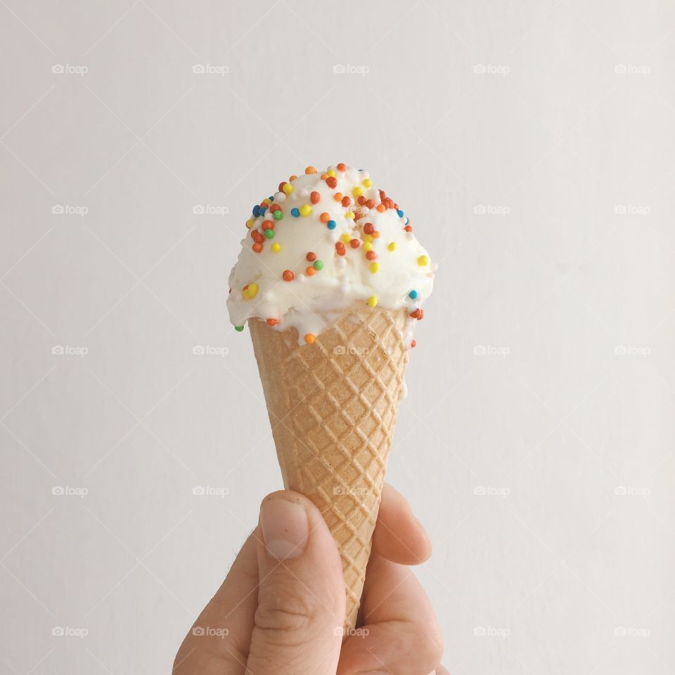 Close-up of sprinkles ice cream cone