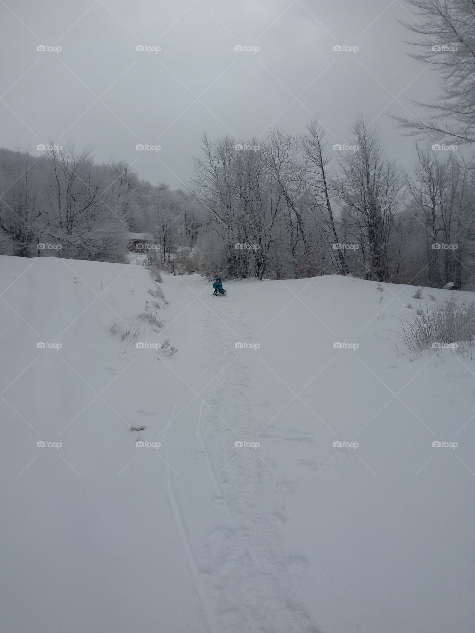 view of the mountain in winter