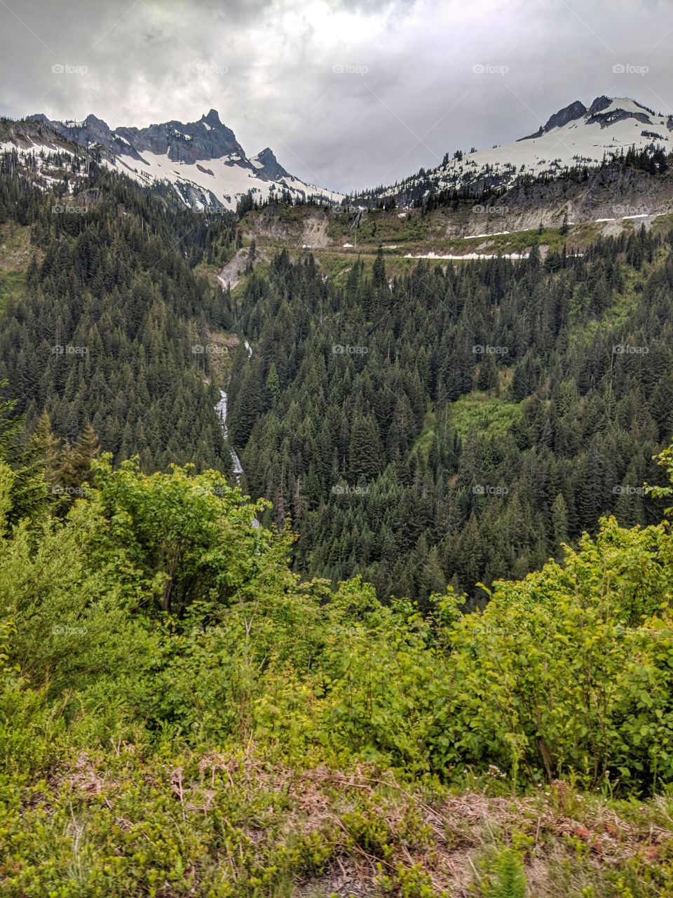 Waterfalls Plummeting over Mountains