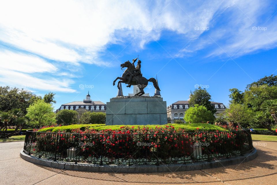 Lincoln Statue at French Quarter in New Orleans Louisiana 
