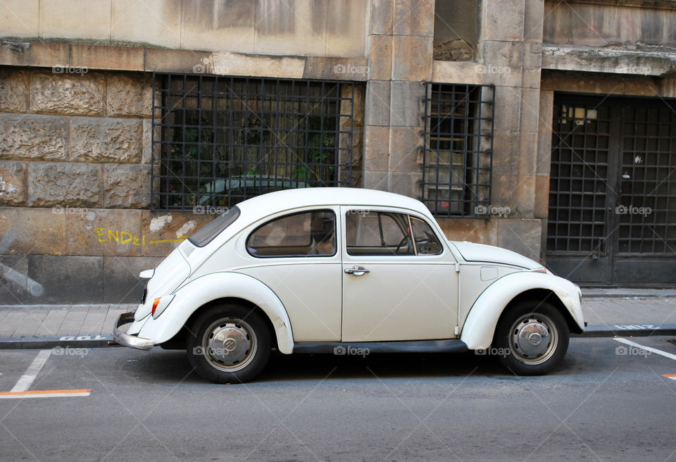Retro car on the street of Belgrade Serbia
