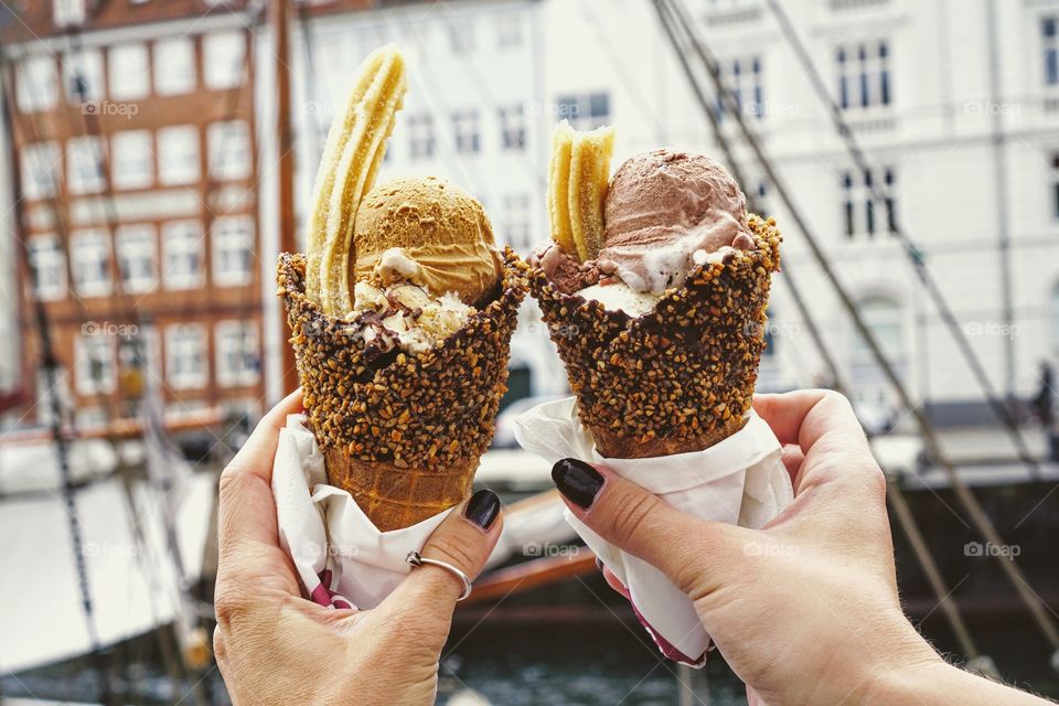 Close-up of ice cream cone outdoors