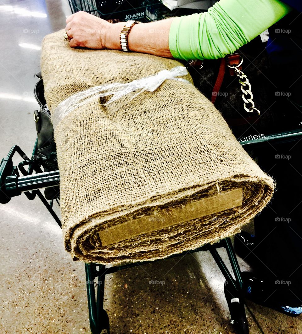 Bolt of burlap fabric