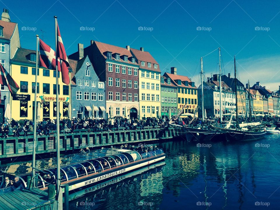 Nyhavn. Canals in city