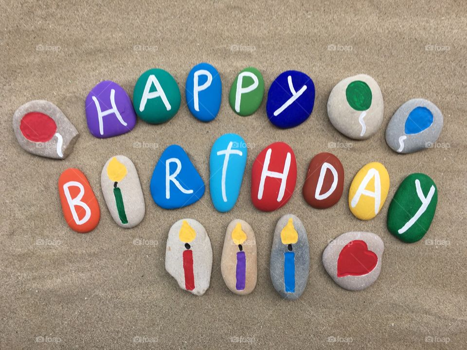 Happy Birthday stones design