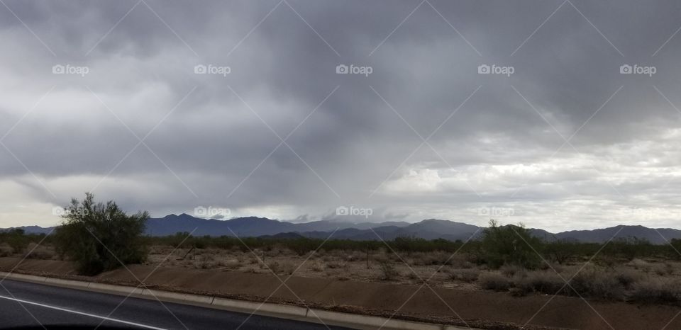 stormy mountain range