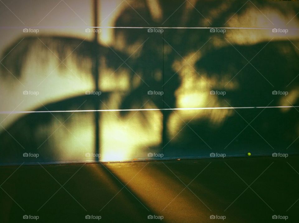 Tennis Court at Sunset