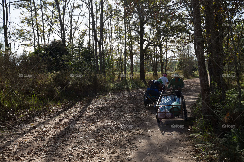 Man with stuff in the cart