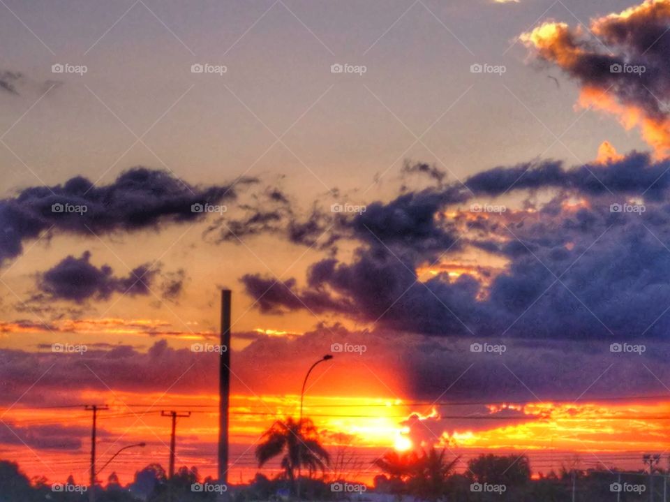 por do sol céu