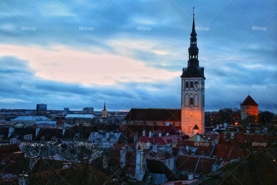 Tallinn city view at morning