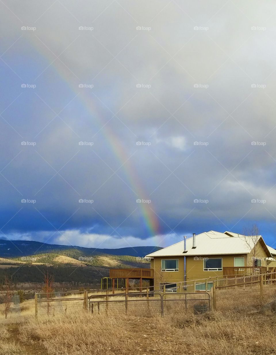 Rainbow over the house