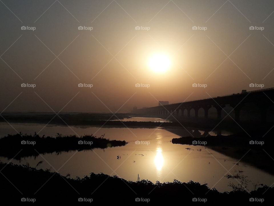 reflecting sun beams