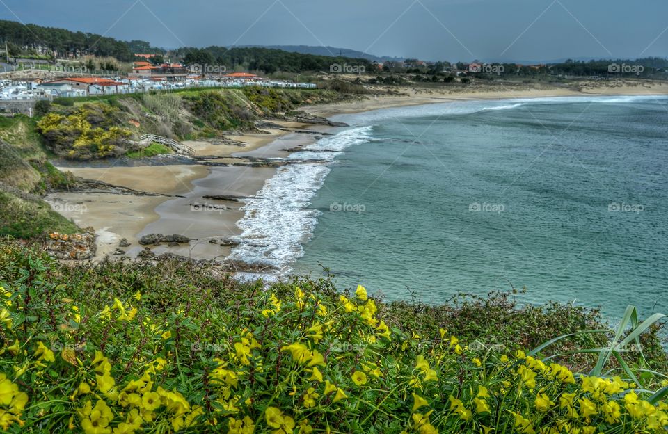 High angle view of beach