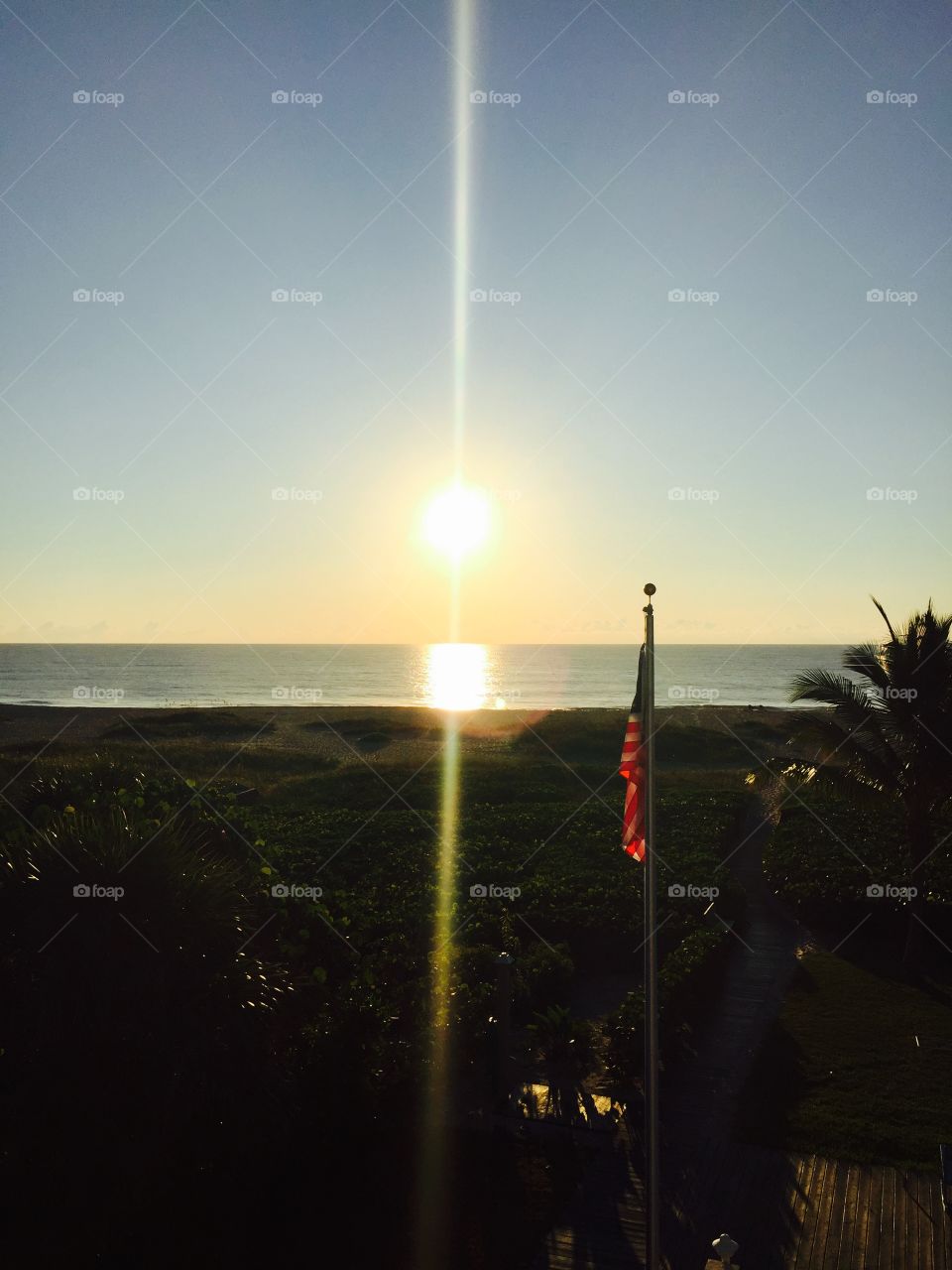 Beach Stripes. Sunrise in Florida