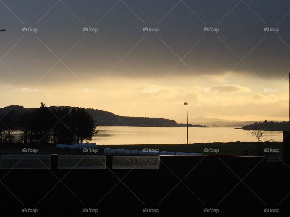Overcast clouds at hafrsfjord norway