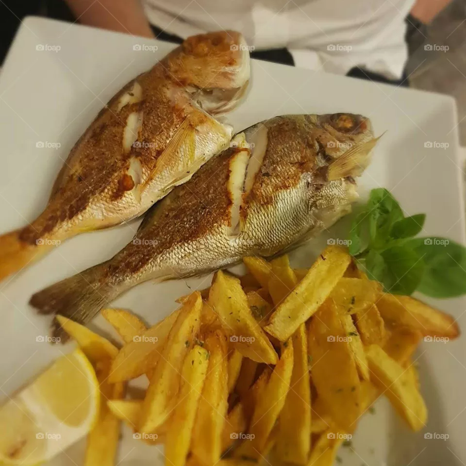 fish and potatoes