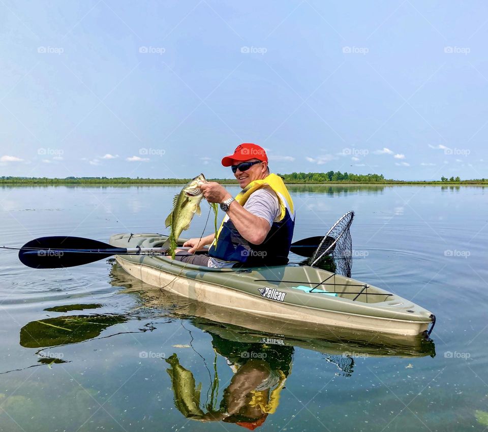 Two of my favourite pastimes, kayaking and fishing.