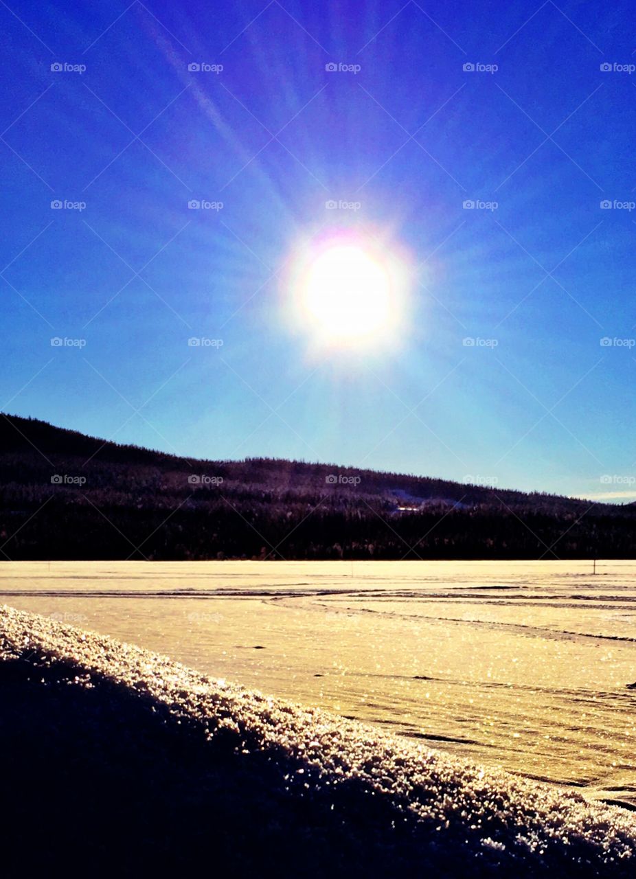Sunshine in winter landscape 