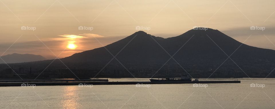 Sun rise of Mt Vesuvius 