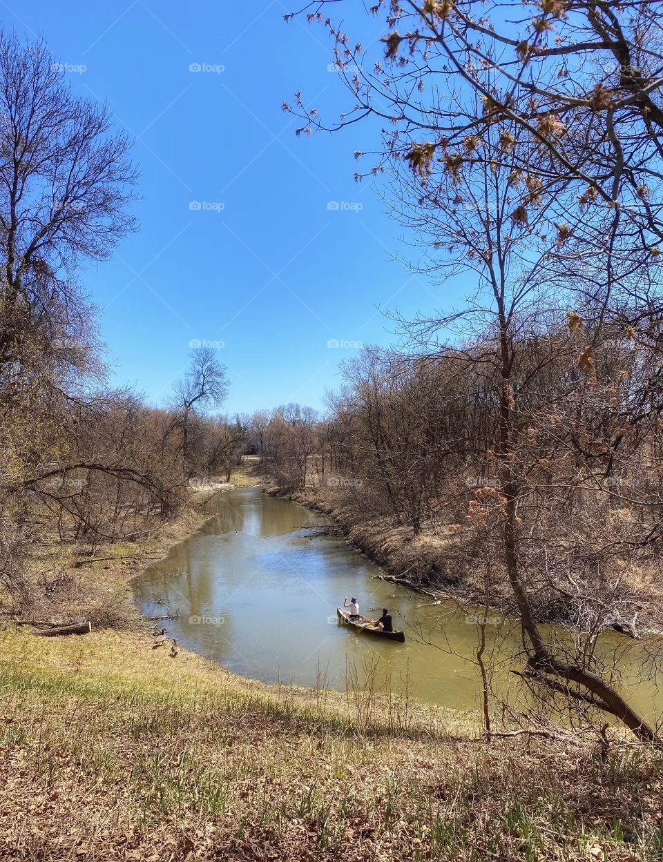 Canoeing on the river