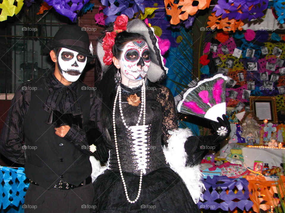 Catrines. Mexican tradition of "Dia de muertos"