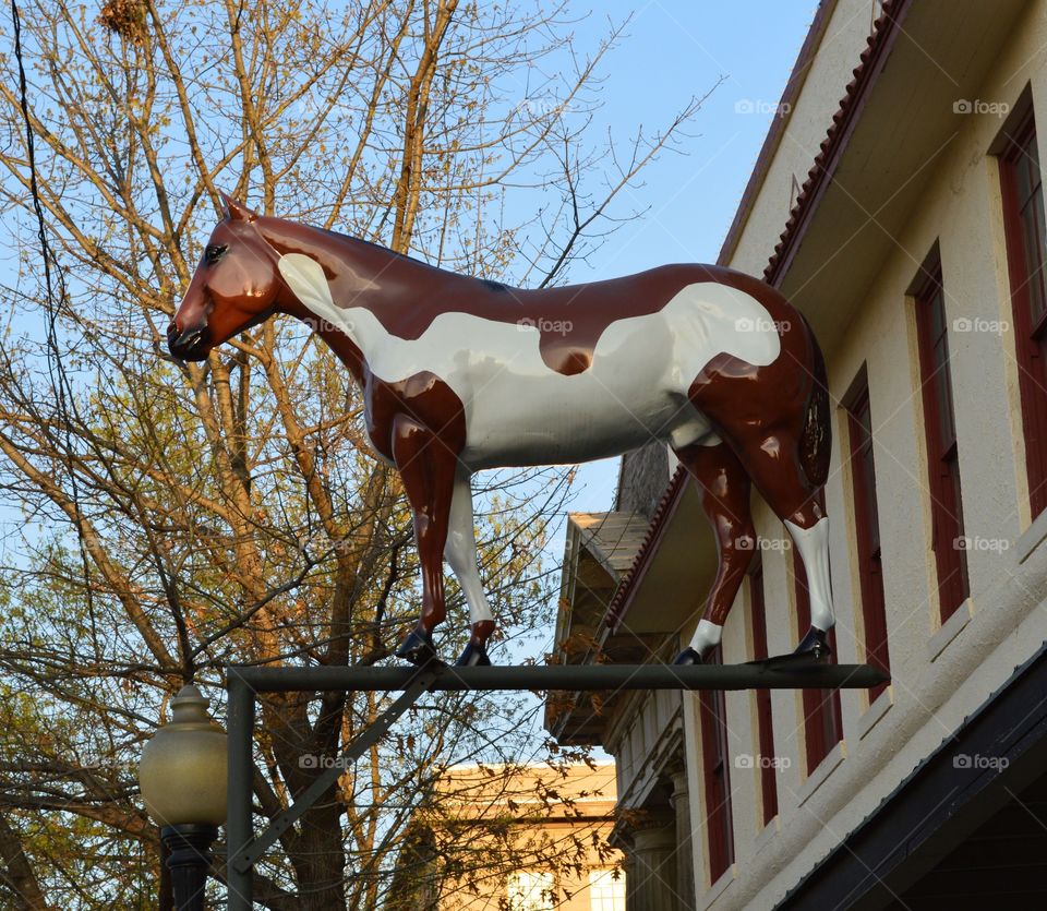 Paint horse store statue. 