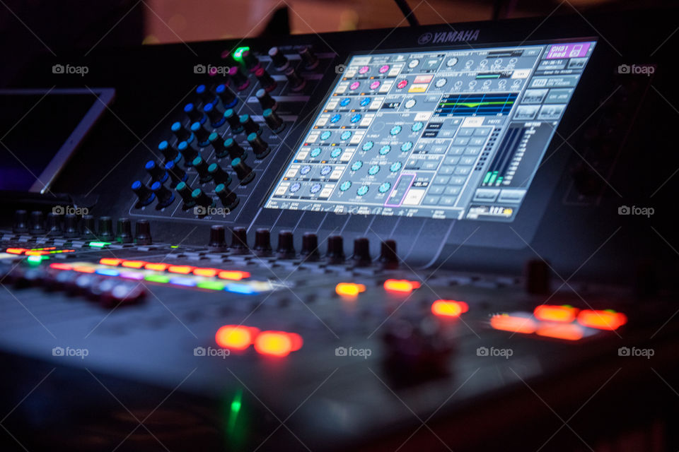 Mixing table at a nightclub in Malmö Sweden.