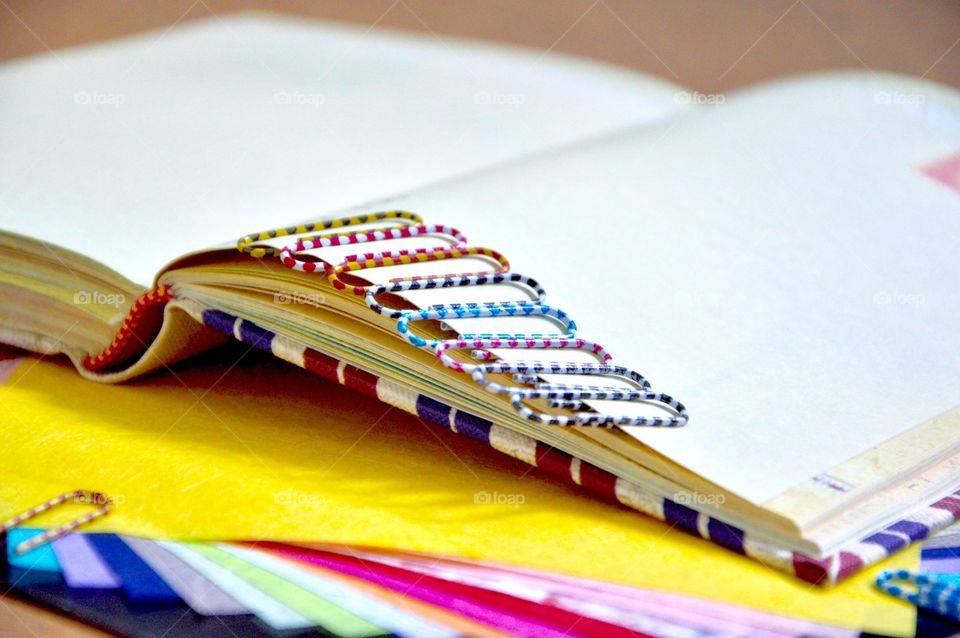 Art paper and paper clips 