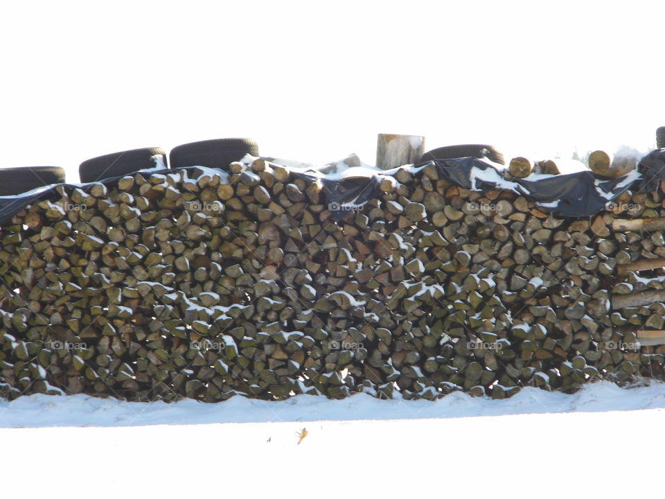 a little wood in winter and snow