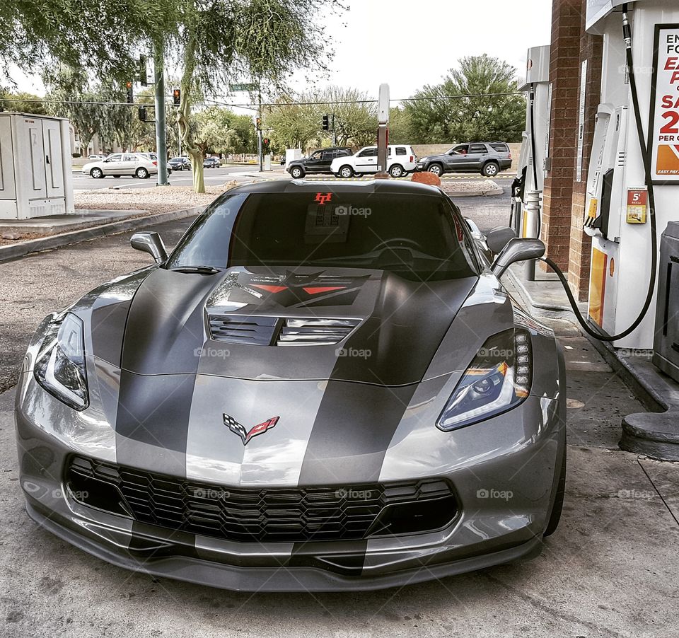 Gas Station shot of the Z06 chugging it down like she always did best! Megatron was the name after a little transformation, but this is Thirsty Thursday done right!