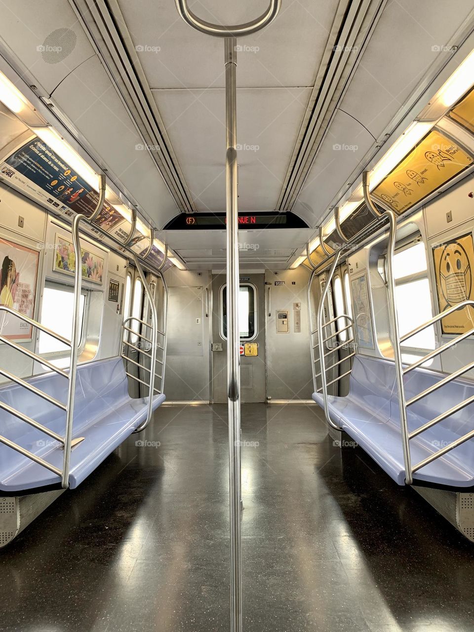 Empty subway car