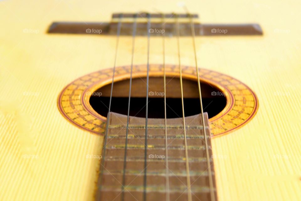 close up of a guitar