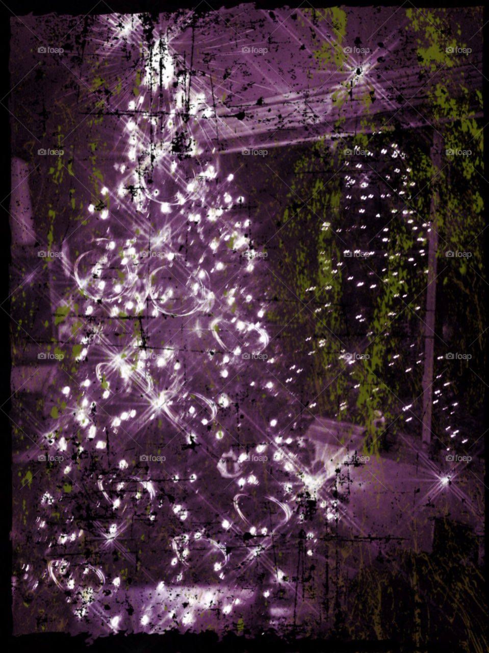 lights holiday grunge christmas tree by SugarFangs