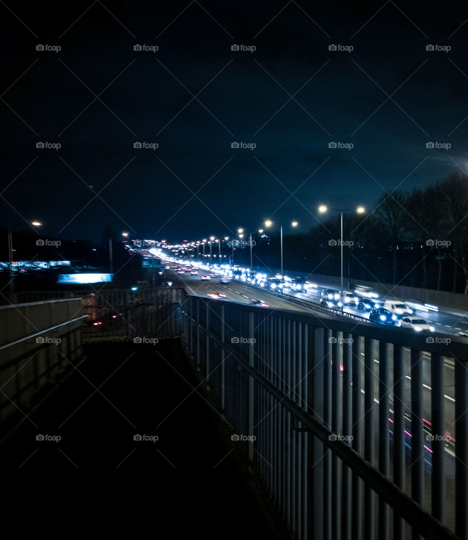 Motorway at night.