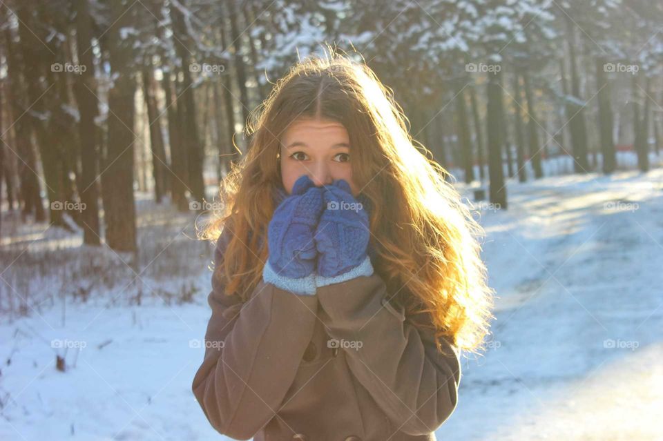 The signs of winter. Mittens.