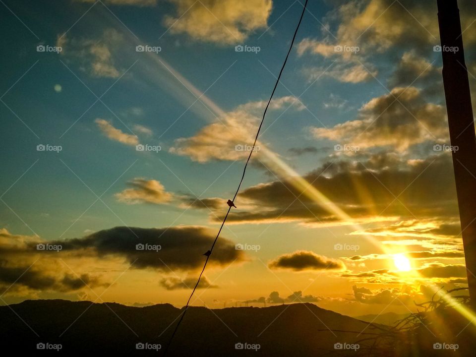 village sunset view.