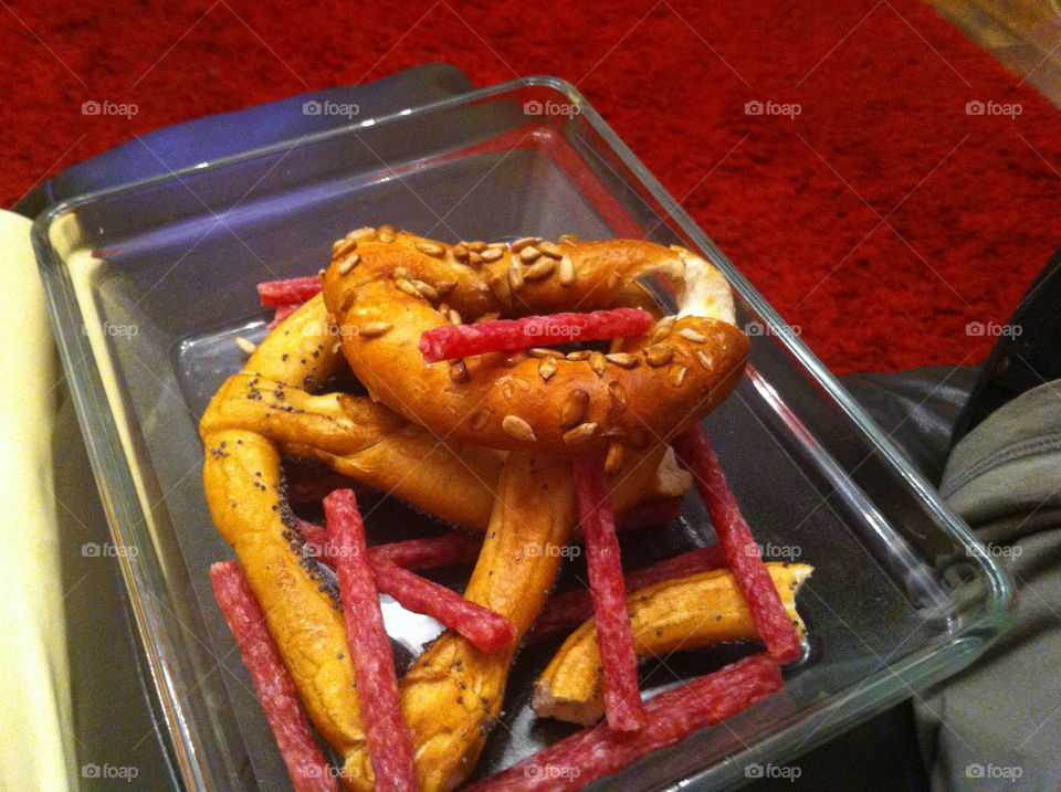 food sausage snack pretzel by andreicraciun