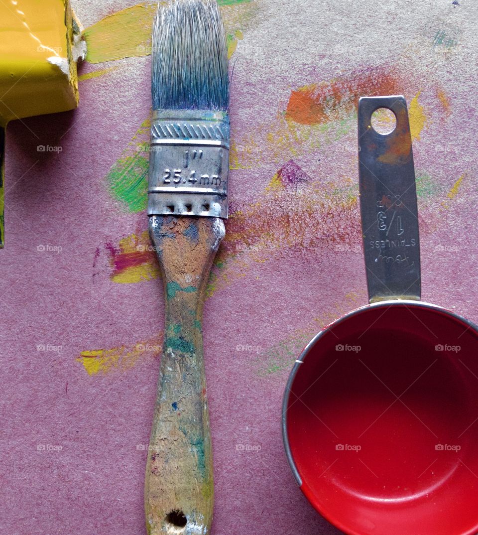 Paint brush and paint supplies