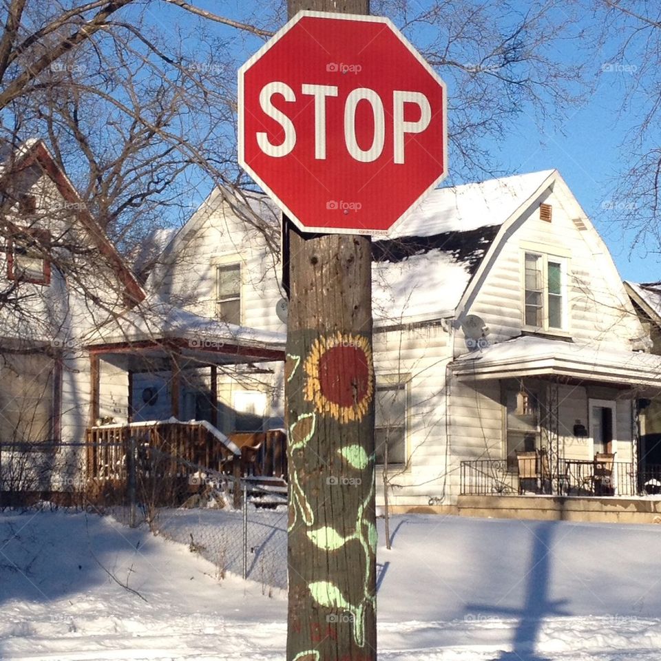 city sunflower beauty in the smallest glimpse stop sign by eric.head