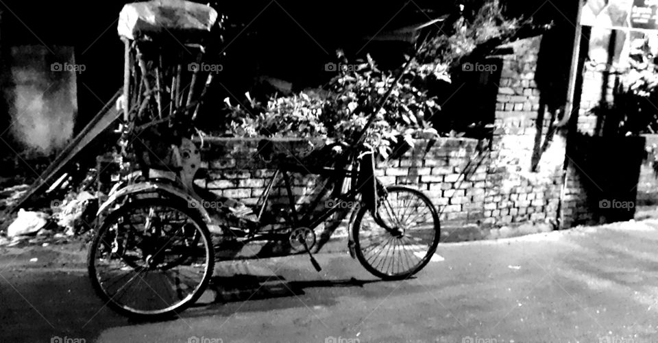 Illustration of Indian cycle Rickshaw representing colorful India.