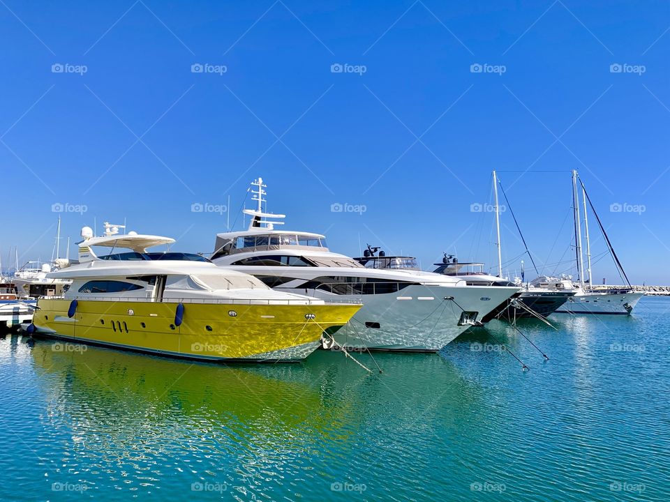 Yachts at PuertoBanus Harbour, Marbella Spain. Taken with iPhoneXR