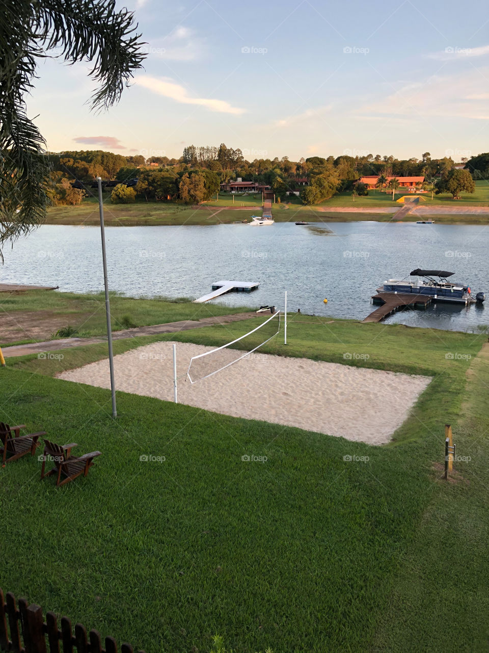 Beach tennis court close to the nature