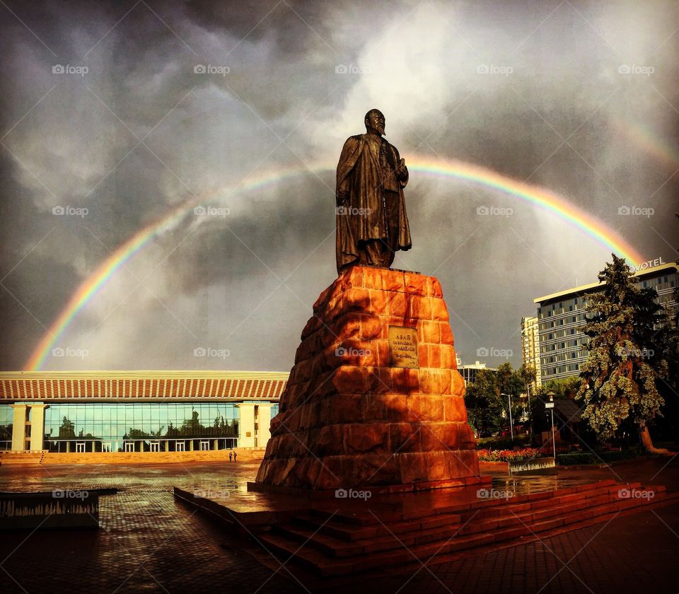 Imposing Rainbow in Almaty Kazakhstan 