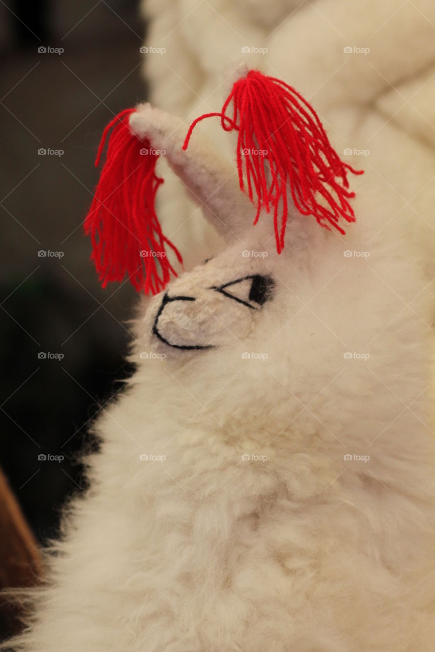 stuffed alpaca toy made from alpaca fur